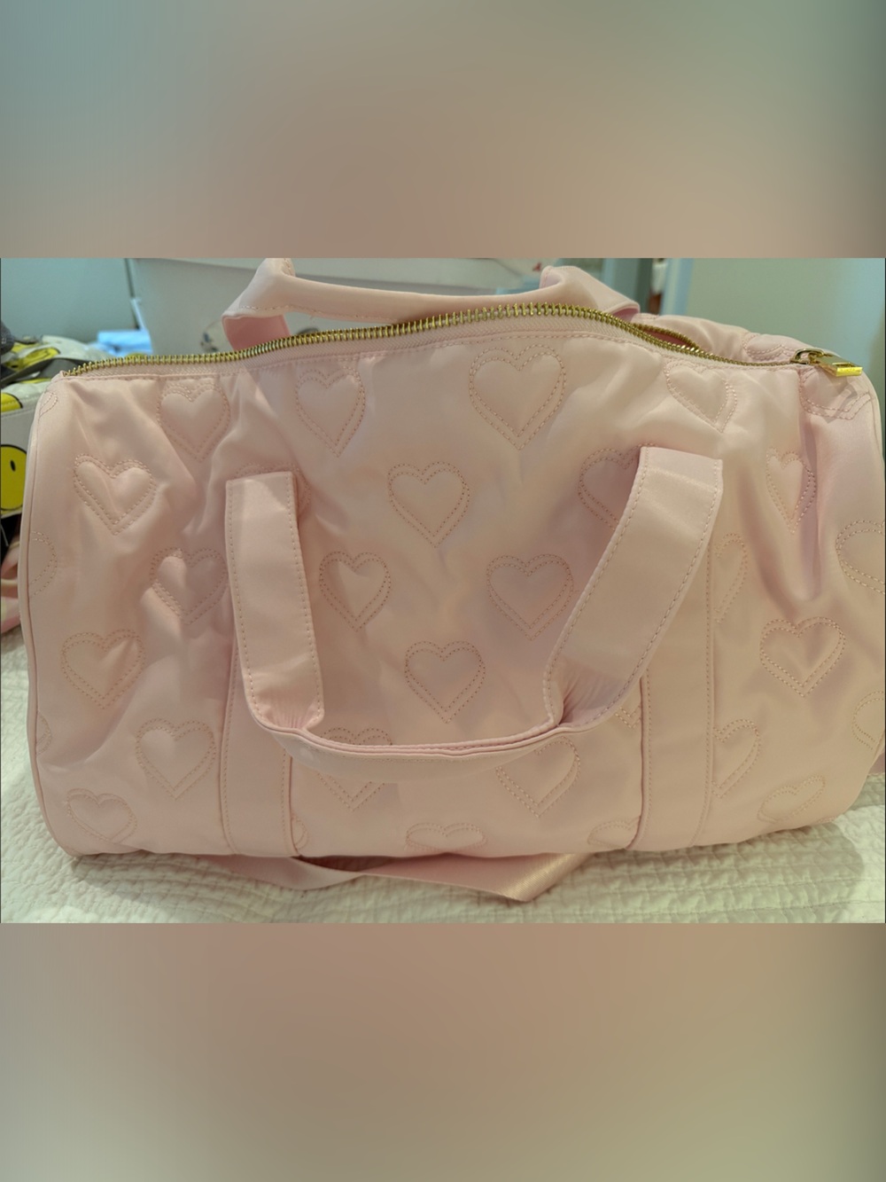 Stoney Clover Lane/Target Pink Quilted Heart Travel Duffel Bag